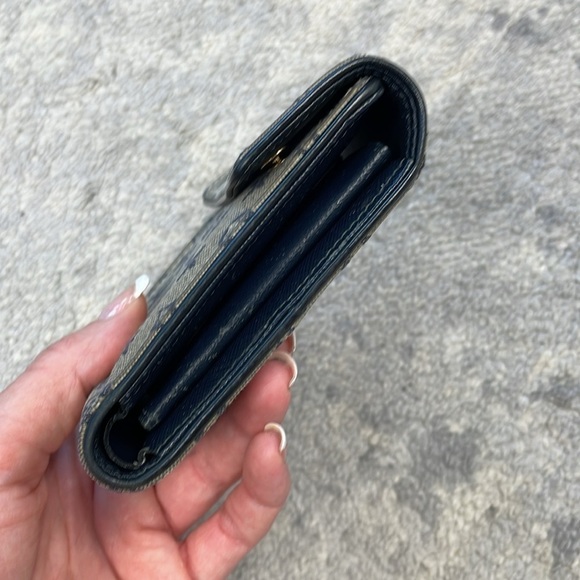 Louis Vuitton Mini Lin Monogram Denim Compact Wallet Navy Blue Gray Porte Billet - Picture 5 of 17